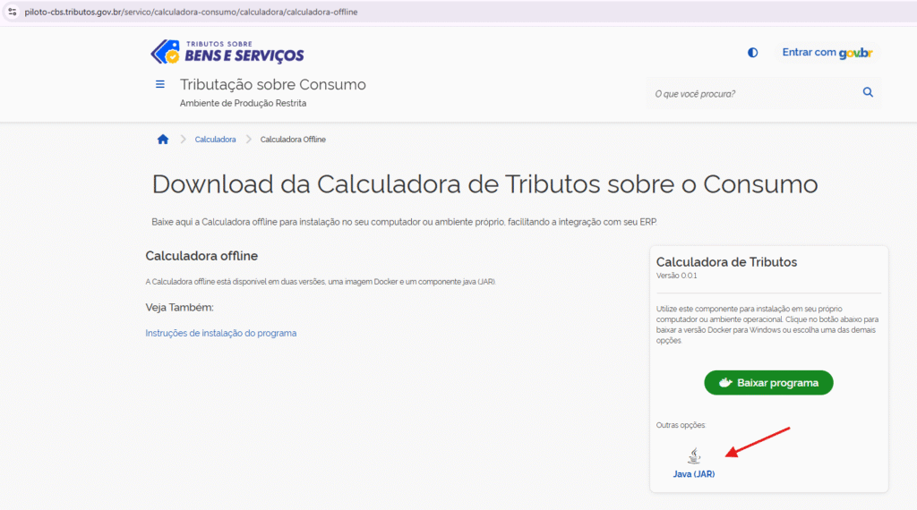 Onde baixar a calculadora CBS da receita